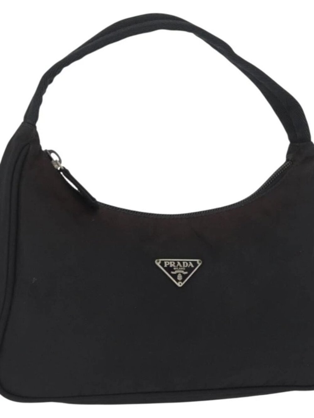 PRADA Hand Bag Nylon Black Auth